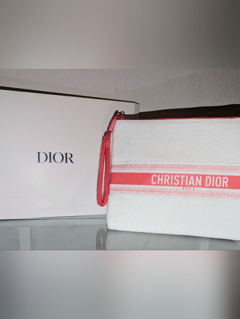 Christian Dior Coral & White Wristlet GWP Limited Edition 2024